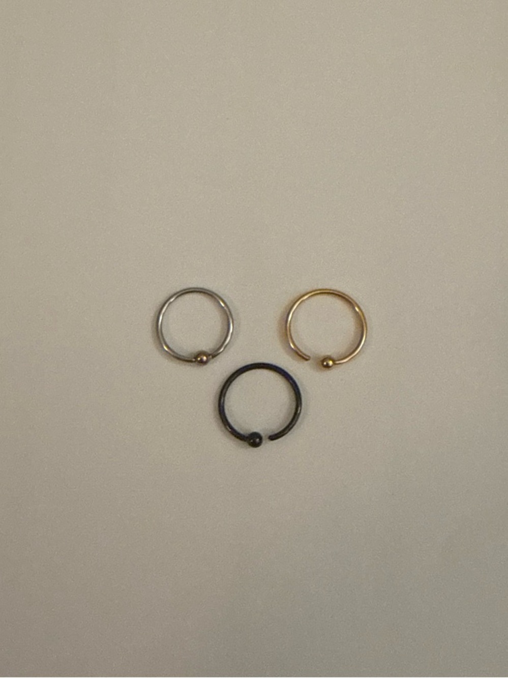 Minimal Ball Closure Hoop Ring - Gold, Silver, Black New!!